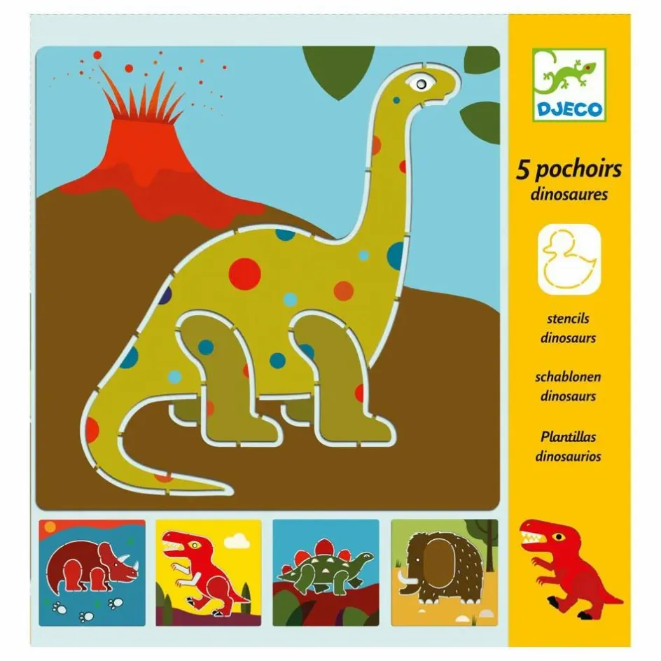 Djeco Loisirs Créatifs*5 pochoirs dinosaures