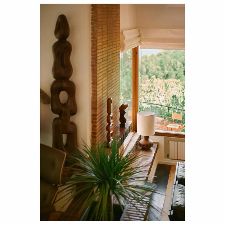 New HKliving Abat jour en tissu bouclé | Crème