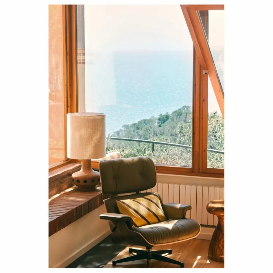 New HKliving Abat jour en tissu bouclé | Crème