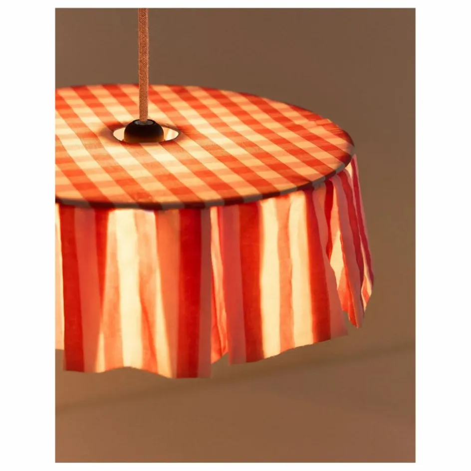 Outlet Abat-jour Vibes rayé en voile de coton bio | Enfant Luminaires|Lampes, Veilleuses Enfant