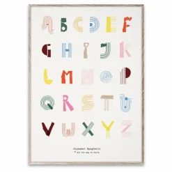 Mado Affiche Alphabet Spaghetti|Enfant Décoration Murale|Déco Murale Enfant