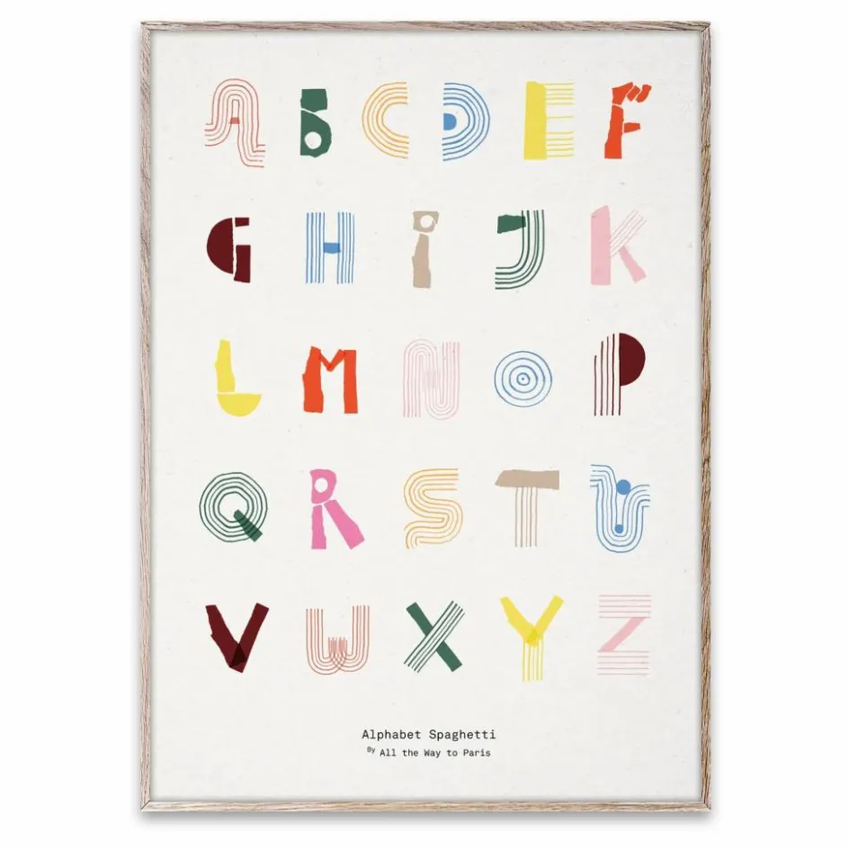 Mado Affiche Alphabet Spaghetti|Enfant Décoration Murale|Déco Murale Enfant