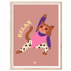 Ma petite vie Affiche Chat Relax|Enfant Décoration Murale|Déco Murale Enfant