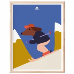 Ma petite vie Affiche Chien ski|Enfant Décoration Murale|Déco Murale Enfant
