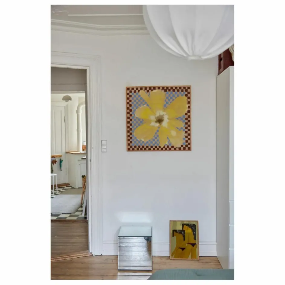 Clearance Paper Collective Affiche Flower with Checks 03 par Liat Greenberg Jaune