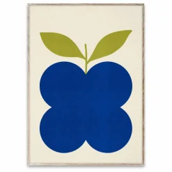 Hot Paper Collective Affiche Indigo Fruit par Juliette Van Rhyn Bleu