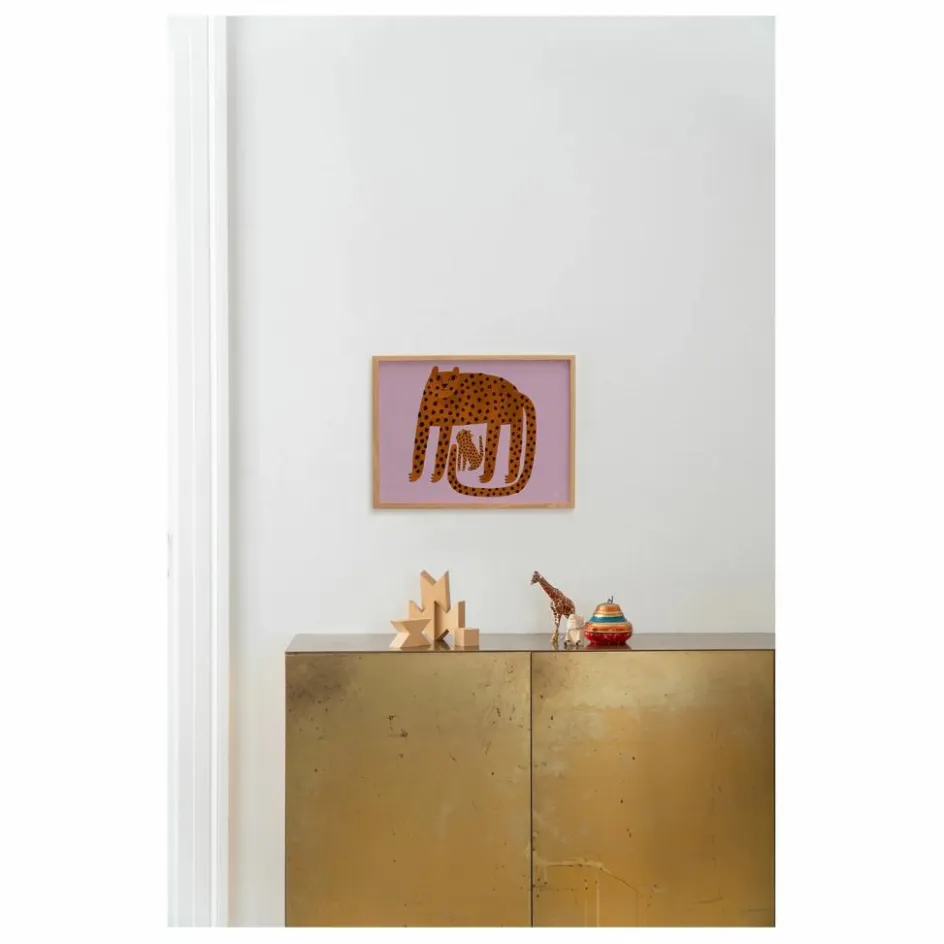 Clearance Mado Affiche Léopards tLilas