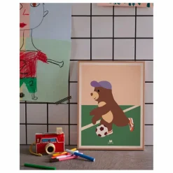 Discount Ma petite vie Affiche Ours foot Multicolore