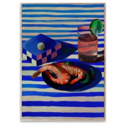 Paper Collective Affiche Shrimp and Stripes par Misfitting Things || Déco Murale, Papier Peint