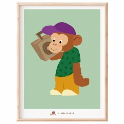 Clearance Ma petite vie Affiche Singe x Smallable Multicolore