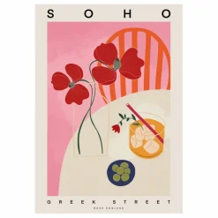 Rose England Affiche Soho || Déco Murale, Papier Peint