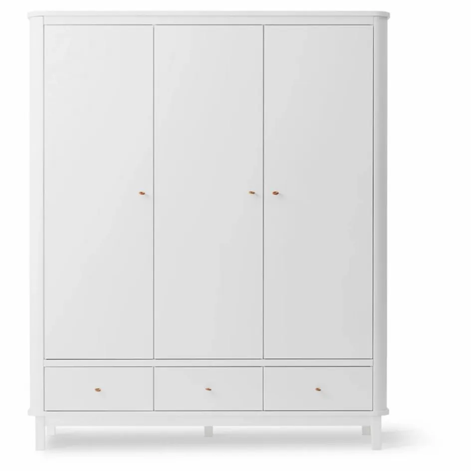 Hot Armoire 3 portes en bouleau 204x168 cm | Enfant Rangement Enfant