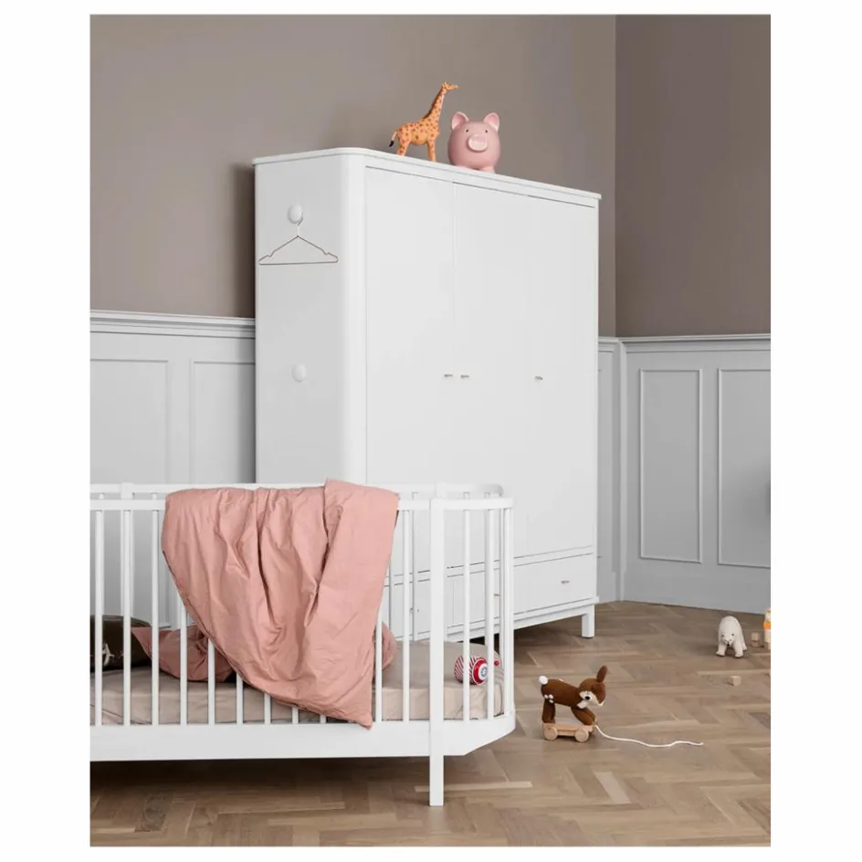 Hot Armoire 3 portes en bouleau 204x168 cm | Enfant Rangement Enfant