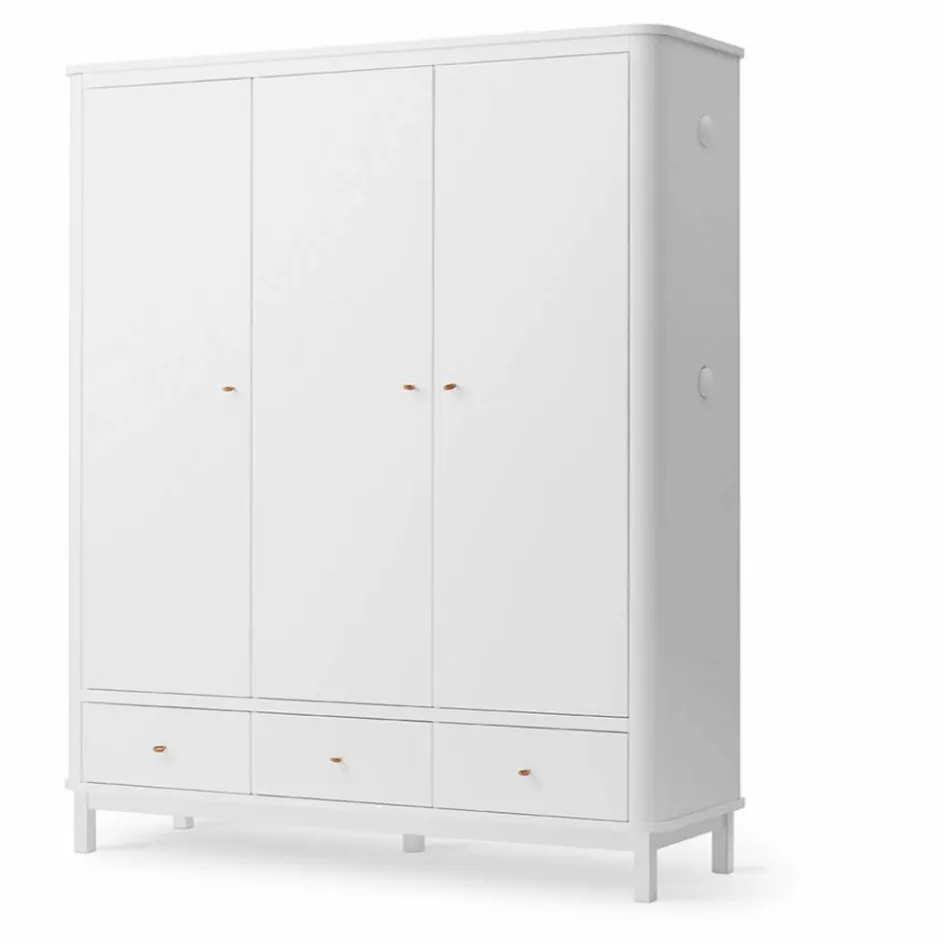 Hot Armoire 3 portes en bouleau 204x168 cm | Enfant Rangement Enfant
