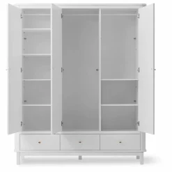 Hot Armoire 3 portes en bouleau 204x168 cm | Enfant Rangement Enfant