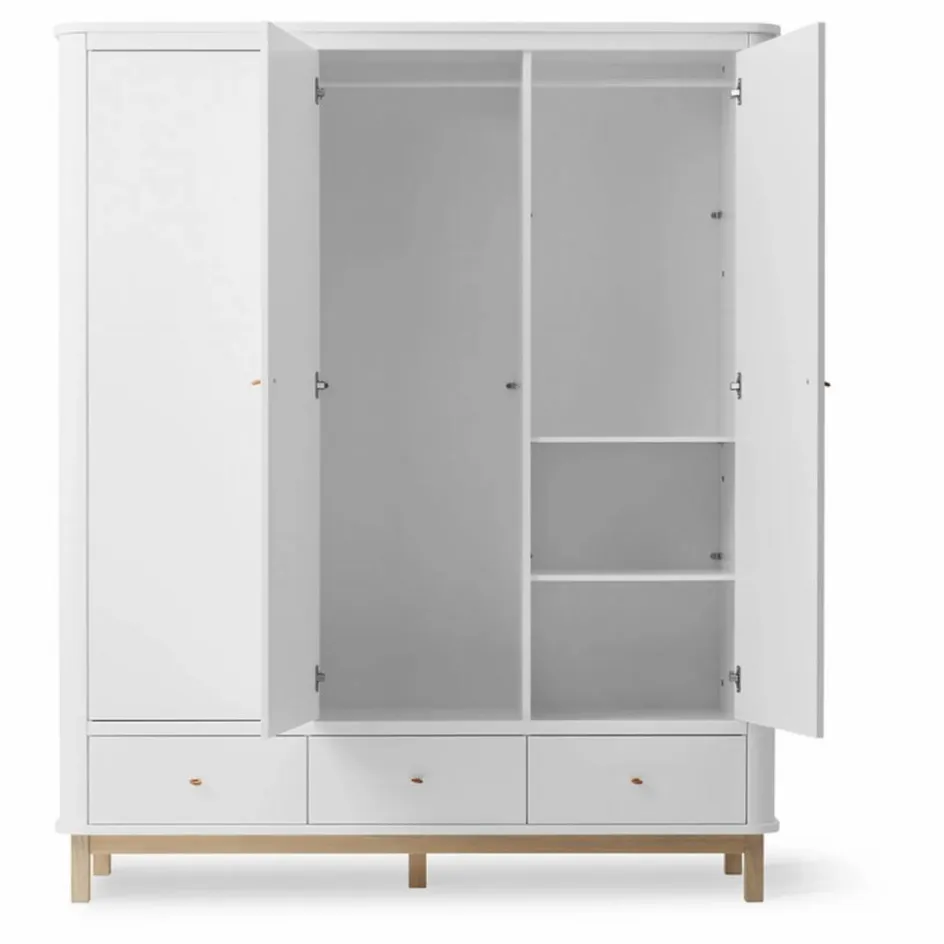 Online Armoire 3 portes en chêne | Enfant Armoires|Rangement Enfant