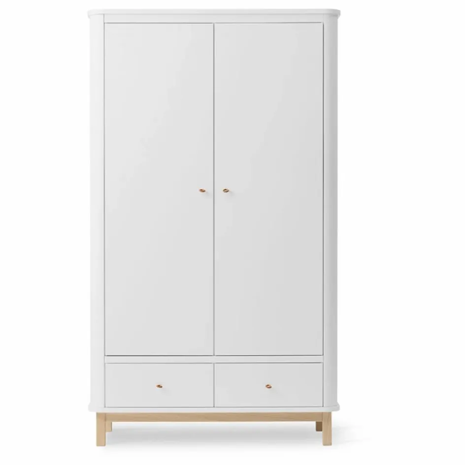 Clearance Oliver Furniture Armoire 2 portes en chêne | Blanc