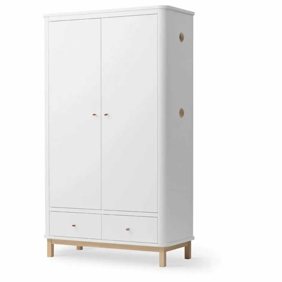 Clearance Oliver Furniture Armoire 2 portes en chêne | Blanc