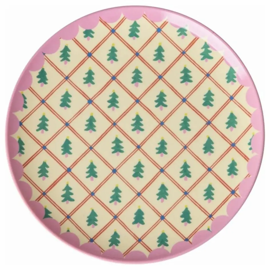 Assiette à dessert en mélamine Sapins | Enfant Vaisselle Enfant|Art De La Table