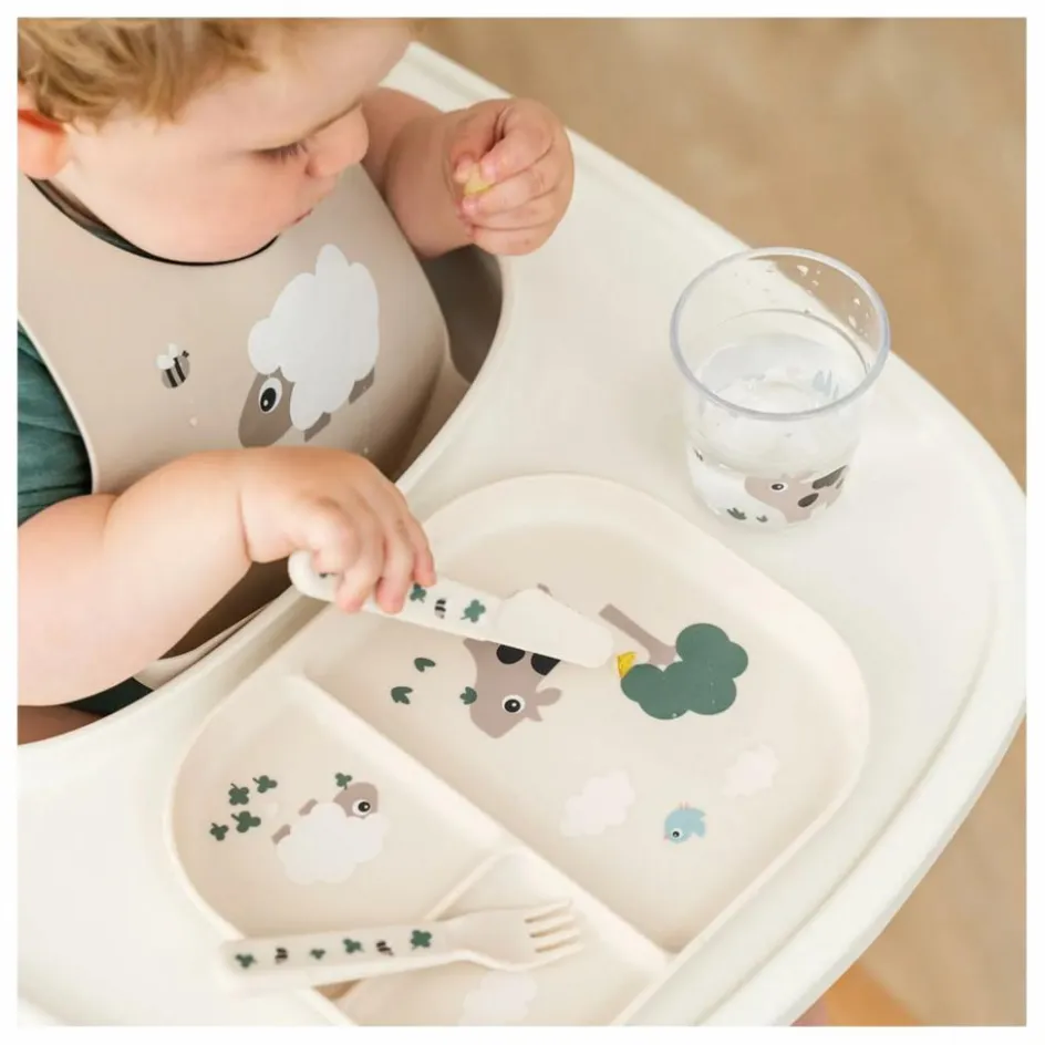 Done by deer Premiers Repas|Puériculture*Assiette compartimentée Tiny Farm |