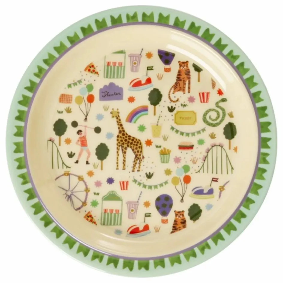 Clearance Rice Assiette en mélamine Fun Fair | Bleu