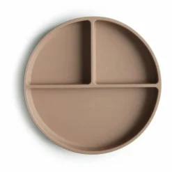 Sale Mushie Assiette en silicone | Beige
