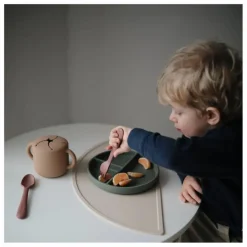 Clearance Mushie Assiette en silicone | Sauge
