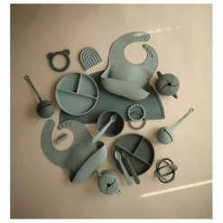 Clearance Mushie Assiette en silicone | Sauge
