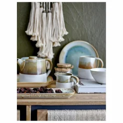 Sale Bloomingville Assiette Heather en grès D27 cm | Gris vert
