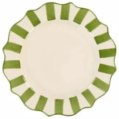 Anna + Nina Assiette rayée - 22cm | Vert