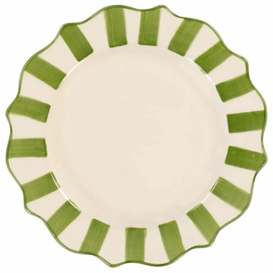 Anna + Nina Assiette rayée - 22cm | Vert