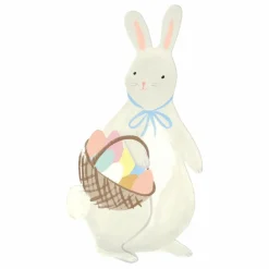 Enfant Meri Meri Décoration De Fête*Assiettes en carton Lapin avec son panier d'œufs de Pâques - Set de 8