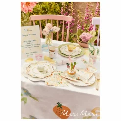 Enfant Meri Meri Décoration De Fête*Assiettes en forme de lapin floral printanier - Set de 8 |