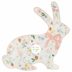 Enfant Meri Meri Décoration De Fête*Assiettes en forme de lapin floral printanier - Set de 8 |
