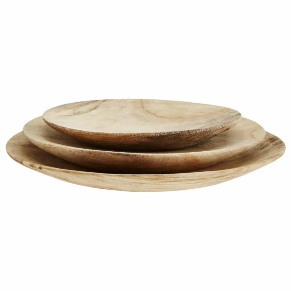 Outlet Assiettes rondes en bois - Set de 3 Art De La Table