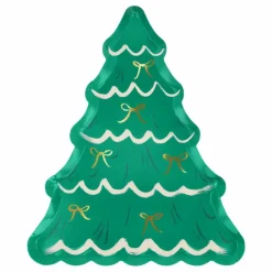 Meri Meri Assiettes Sapin de Noël - Lot de 8 Vert