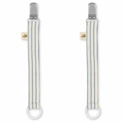 Online Konges Sløjd Attaches-tétines Stripes - Set de 2 | Bleu