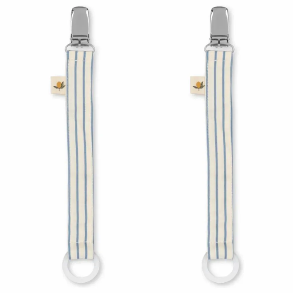 Online Konges Sløjd Attaches-tétines Stripes - Set de 2 | Bleu