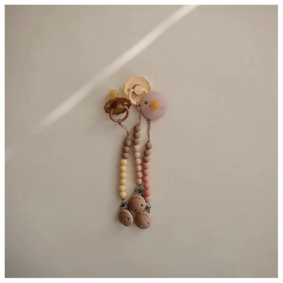 Sale Mushie Attache-tétine Eva | Blush