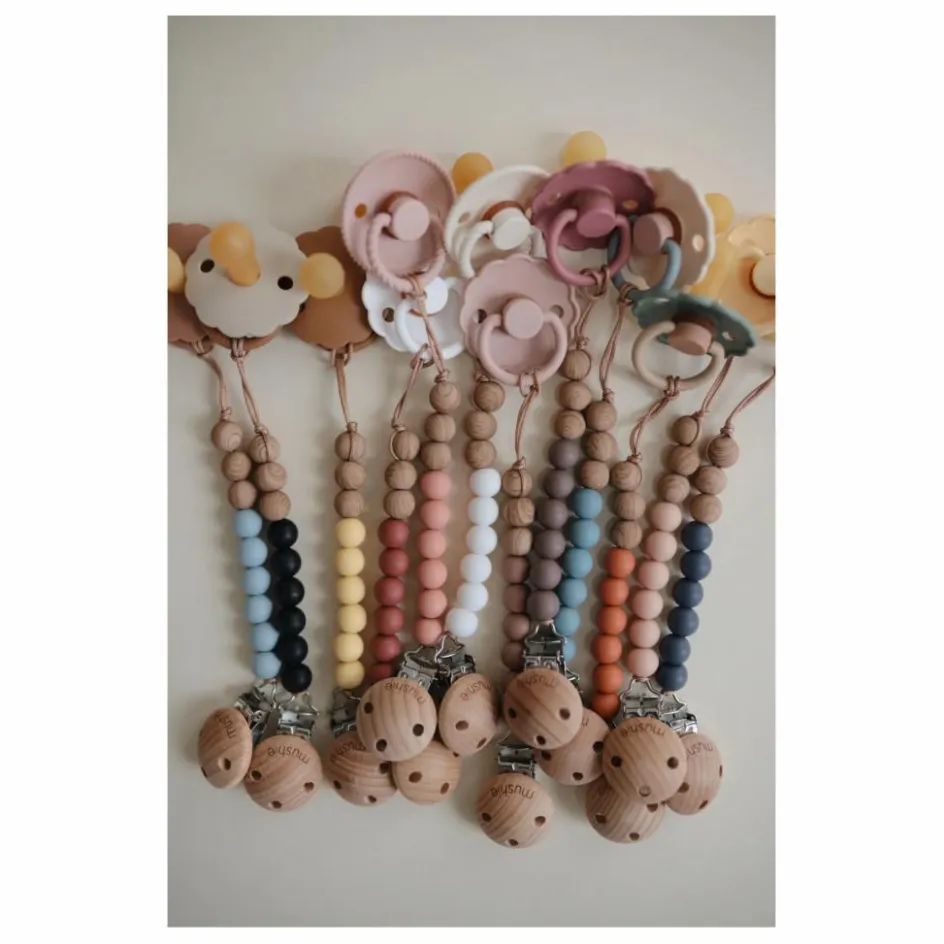 Sale Mushie Attache-tétine Eva | Blush