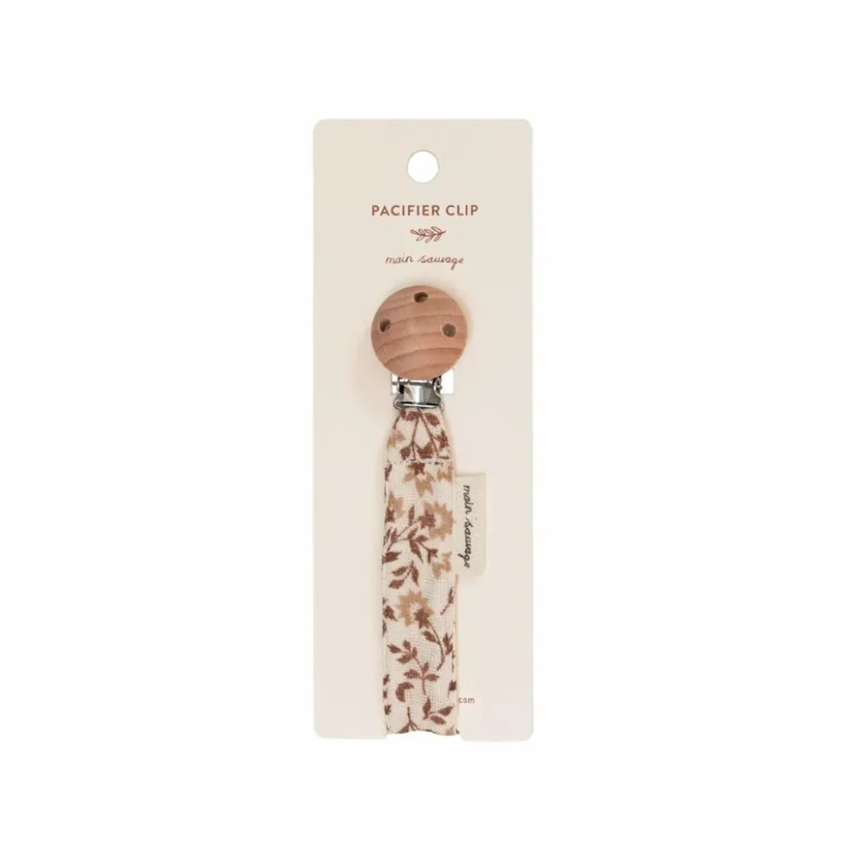 Discount Main Sauvage Attache-tétine Hibiscus | Sienne