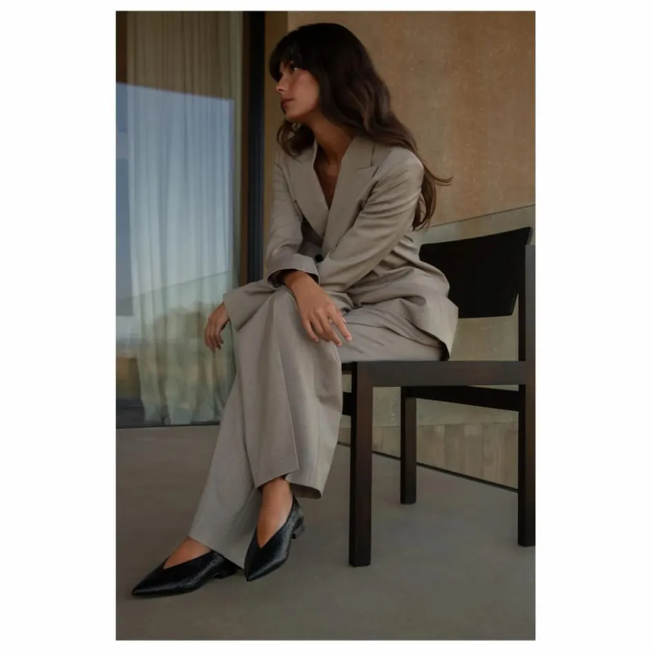 New Lachoix Ballerines Audrey Cuir | Noir