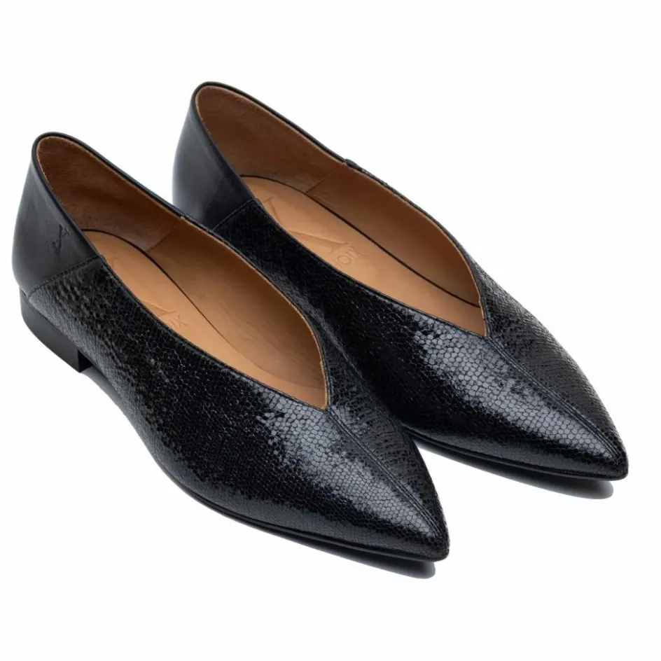 New Lachoix Ballerines Audrey Cuir | Noir