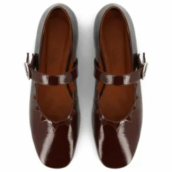 Hot Socque Paris Ballerines Ginger Vernis | Chocolat
