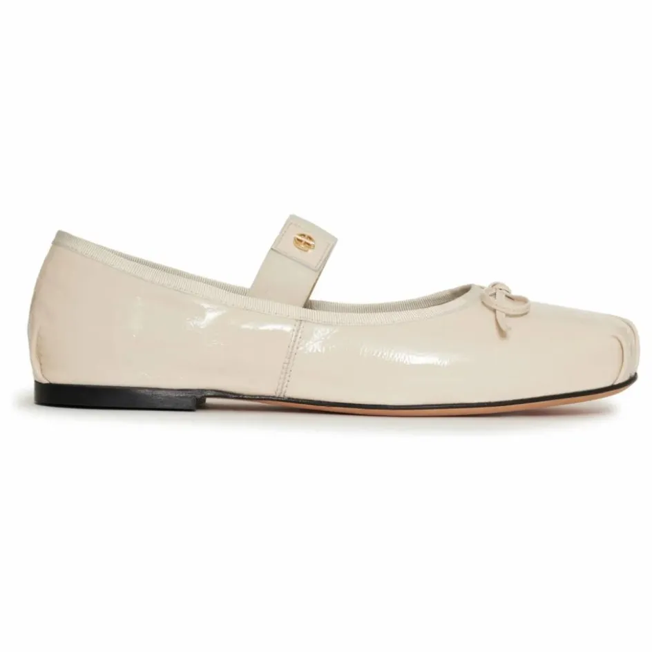 Sale Anine Bing Ballerines Jolie Cuir Craquelé | Ivoire