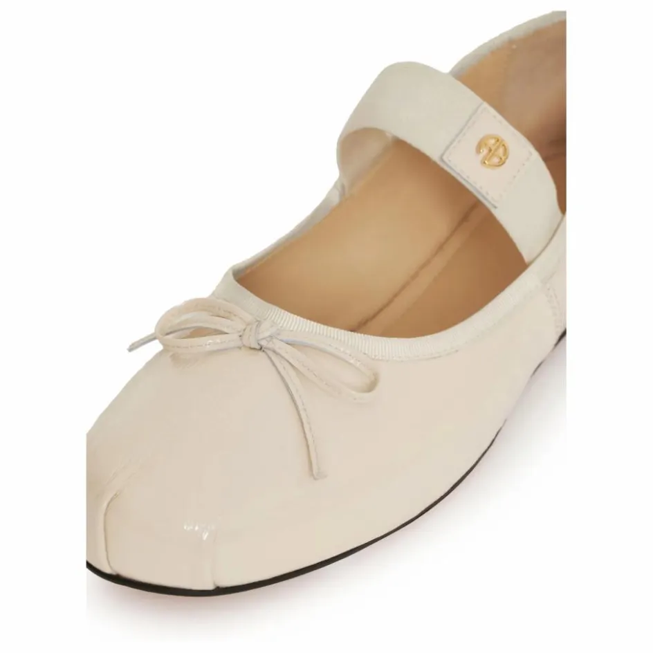 Sale Anine Bing Ballerines Jolie Cuir Craquelé | Ivoire
