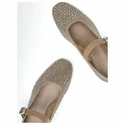 Online Le Monde Beryl Ballerines Mary Jane Mesh et Cristals | Beige