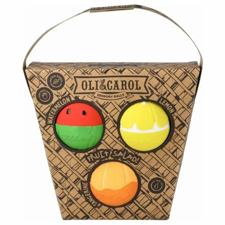 Best Oli & Carol Balles sensorielles Salade de fruits - Lot de 3 Multicolore