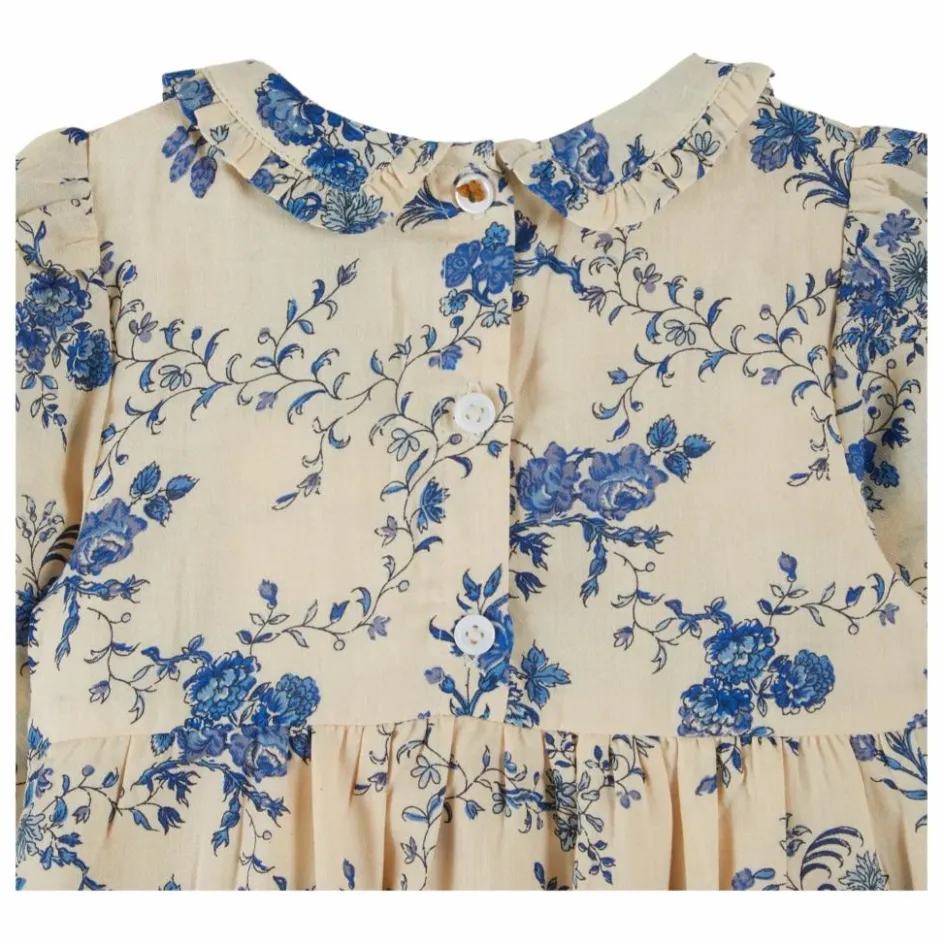 Clearance Emile et Ida Barboteuse Smockée Fleurie | Ecru