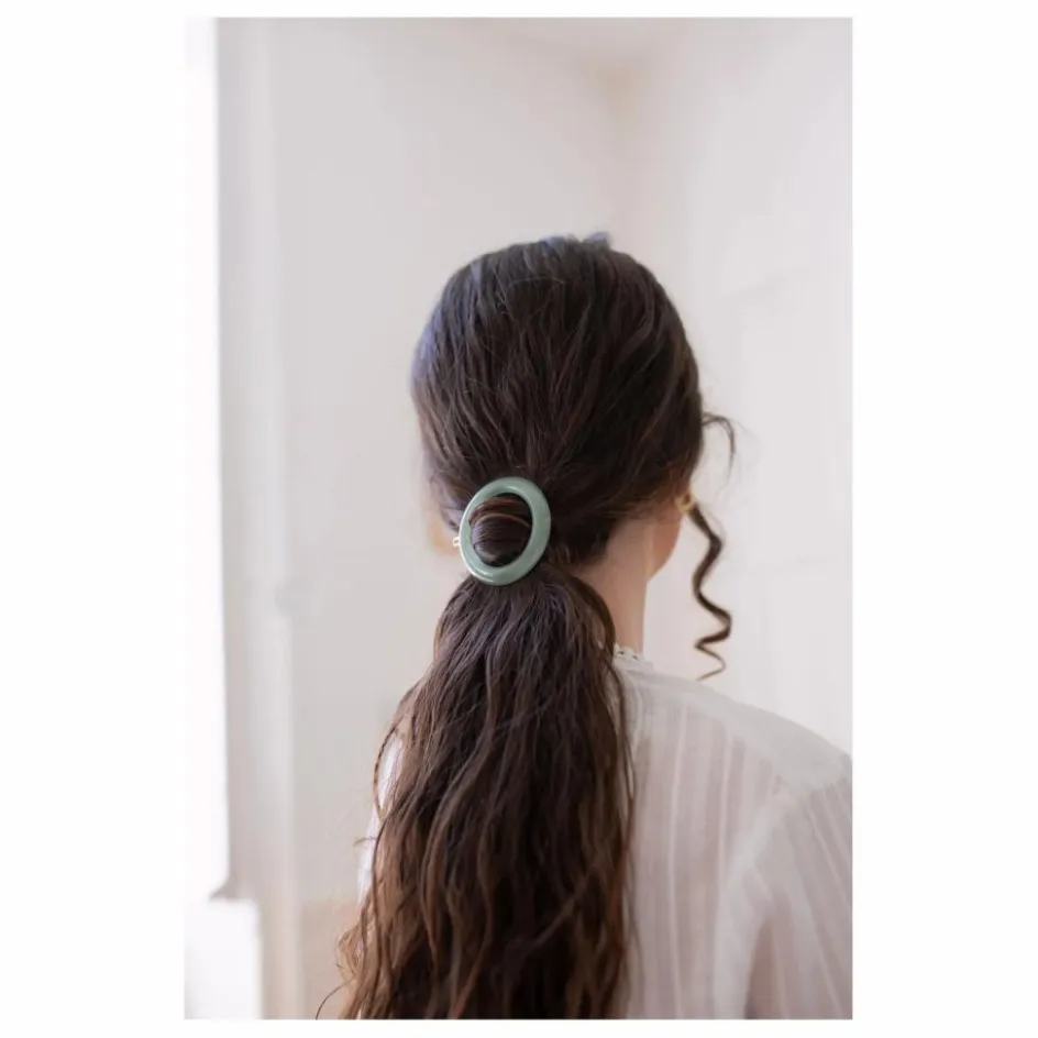 Hot Bachca Barrette ronde Opaline | Vert d'eau